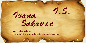 Ivona Saković vizit kartica